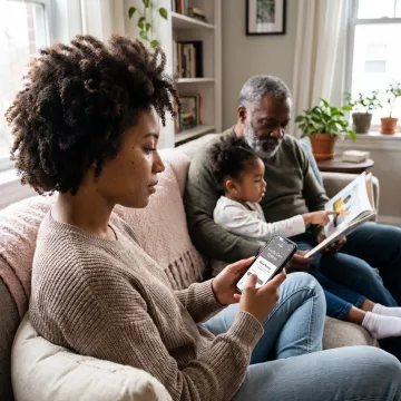 Employee exploring family care benefits