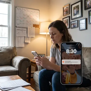 Parent accessing flexible care support