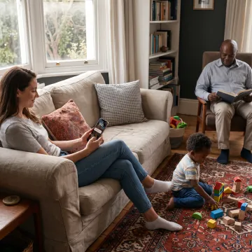 Employee using a family care benefits app