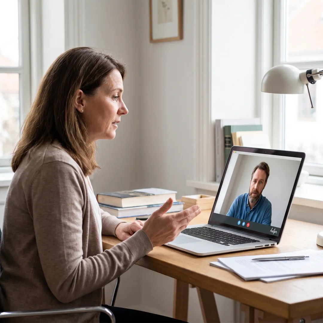 Care specialist speaking with a family caregiver