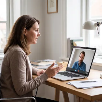 Care specialist speaking with a family caregiver