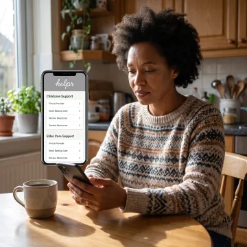 Employee using a family care benefits portal
