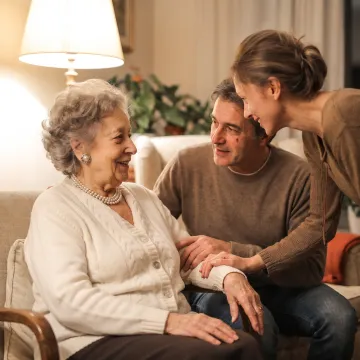 Family caregiver supporting an older adult at home