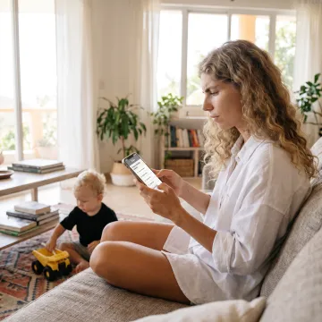 Working parent reviewing childcare benefit options