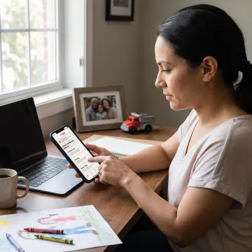 Employee reviewing family care benefit options