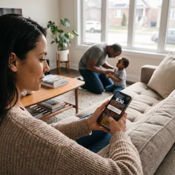 Employee using a family care benefits app