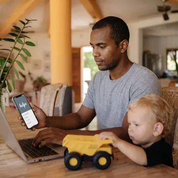 Employee using a family care benefits platform