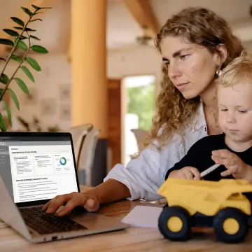 Working parent reviewing childcare benefit information