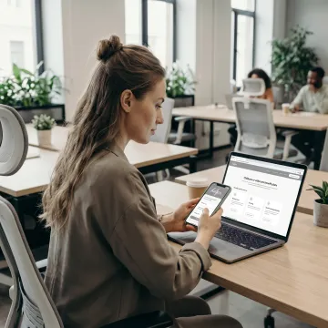 Employee reviewing care options with Helpr