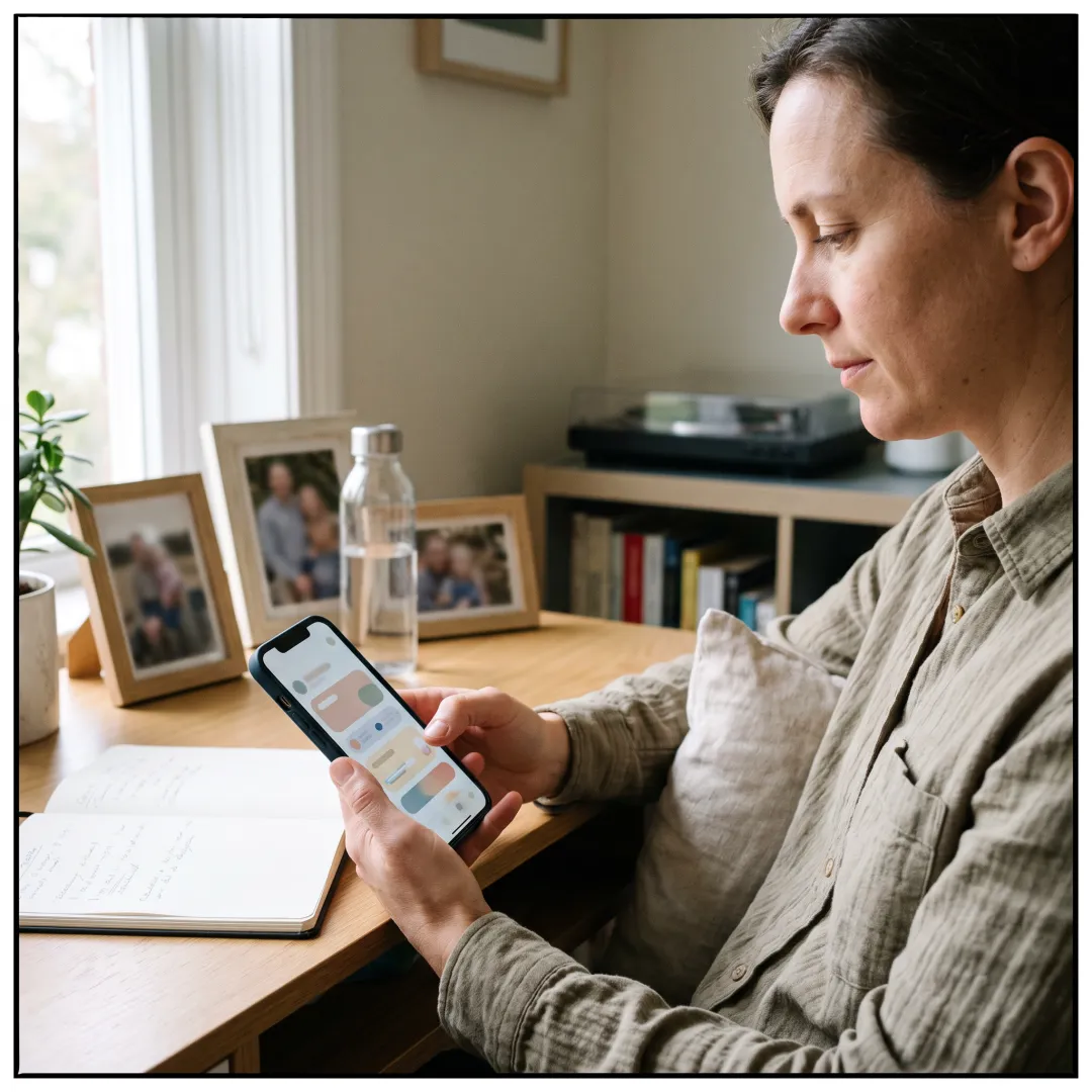 Employee using care benefit app