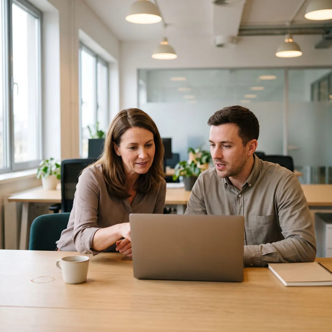 Employee reviewing family care support options