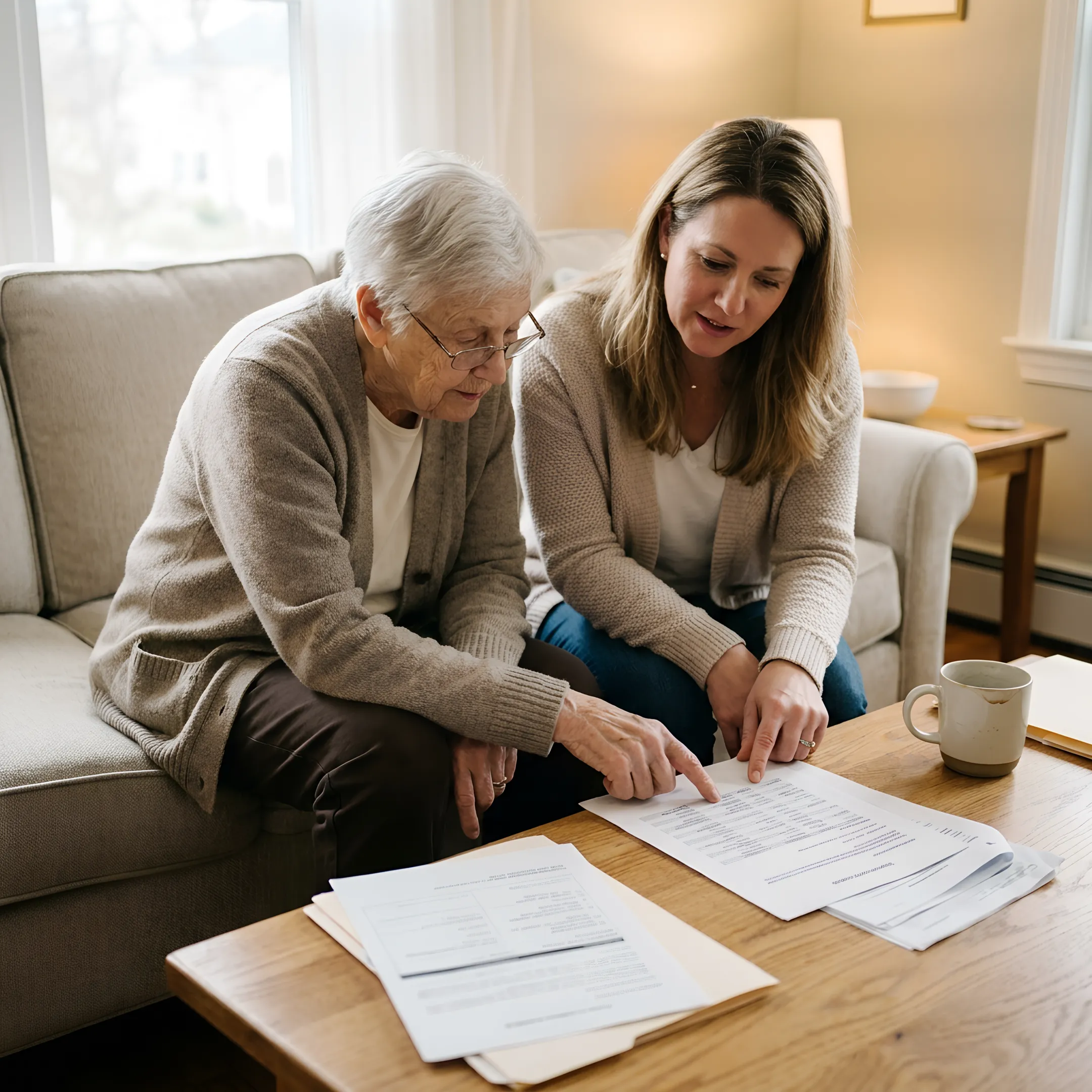 Care manager reviewing healthcare and daily living plans with an older adult