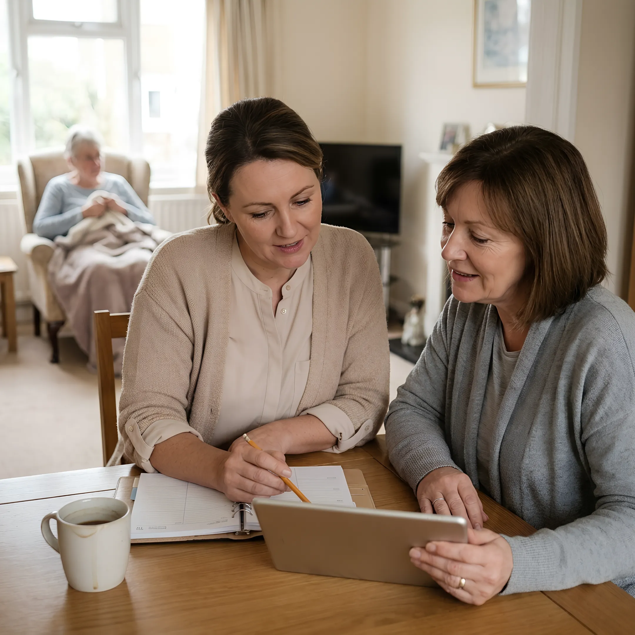 Care consultant building a respite rota for an employee