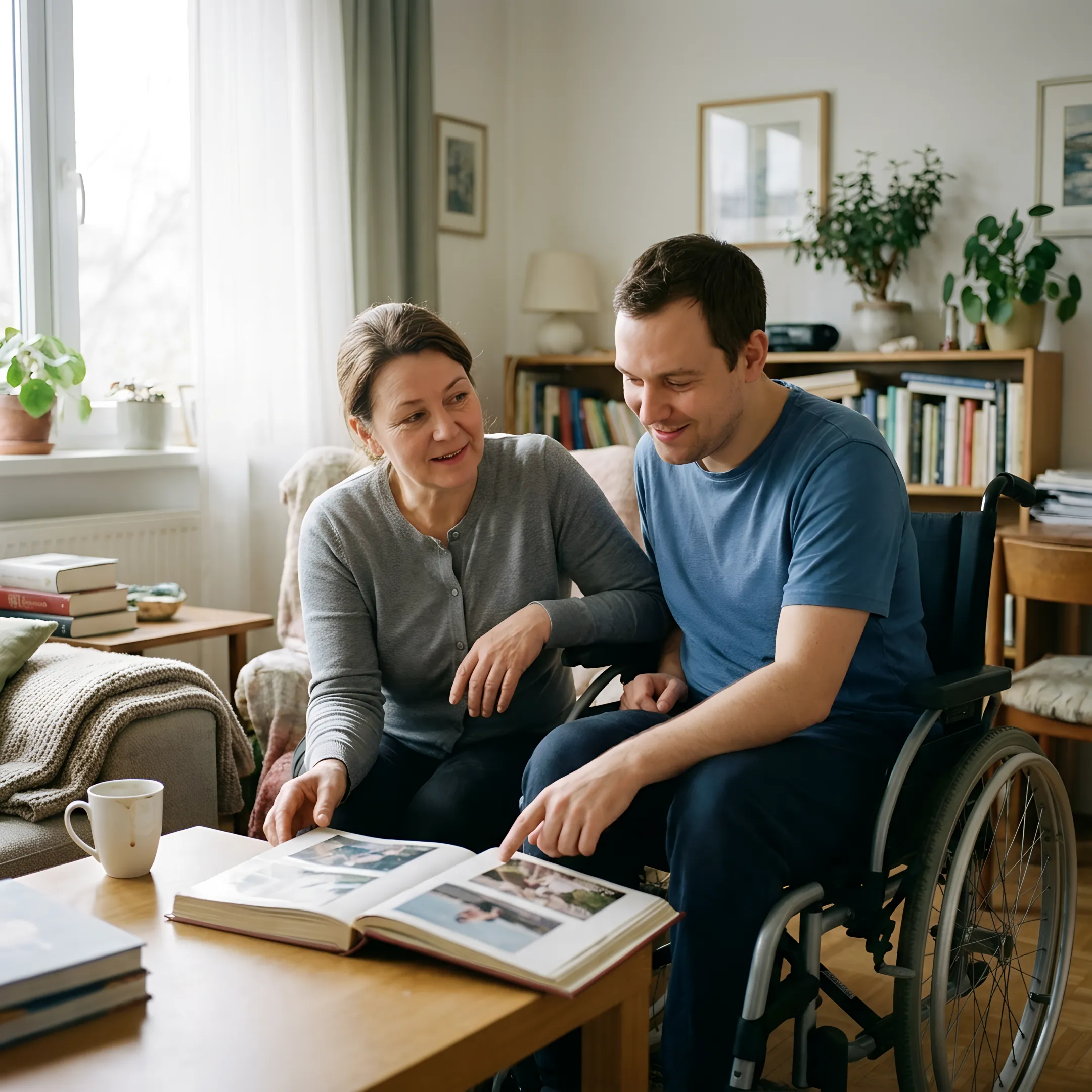 Respite caregiver supporting a family with a disabled dependent