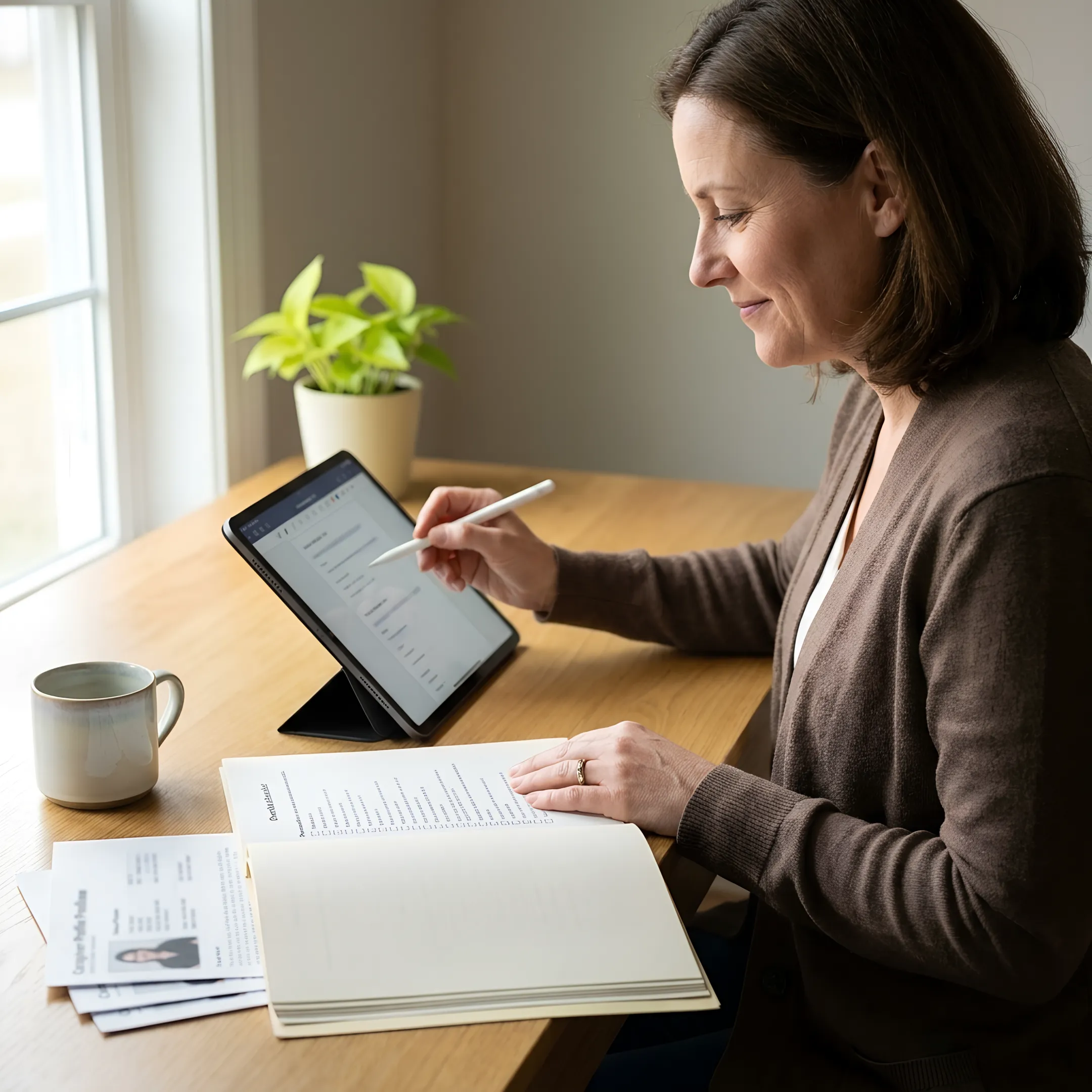 Care consultant planning elder care support for an employee