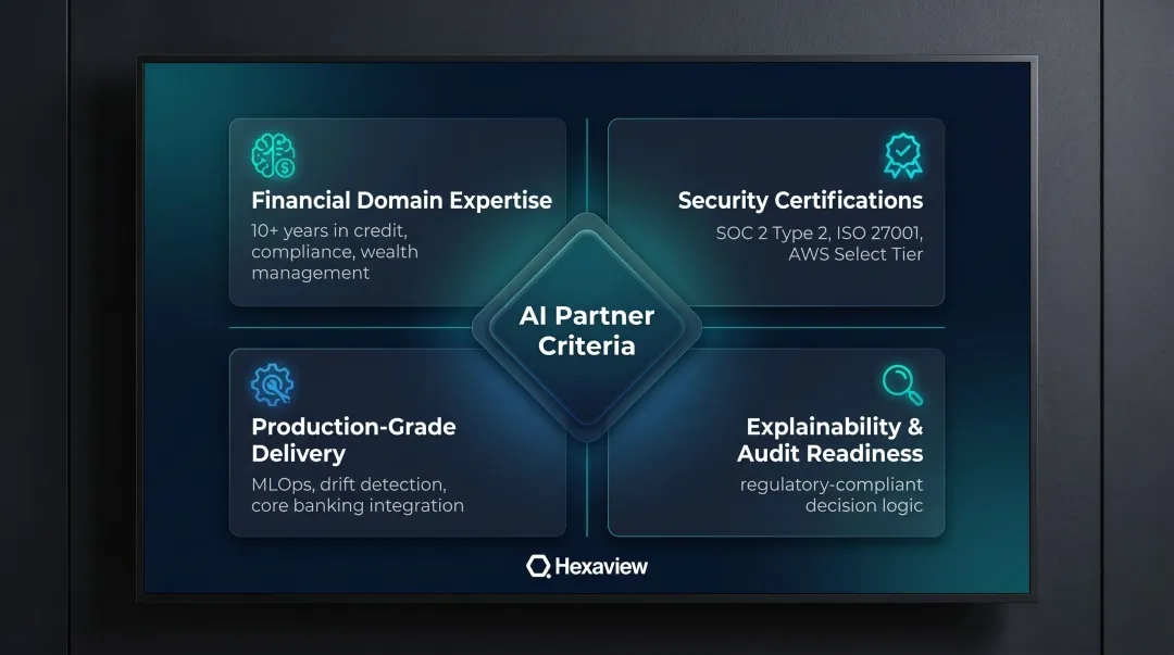 Four critical evaluation criteria for selecting a FinTech AI consulting partner