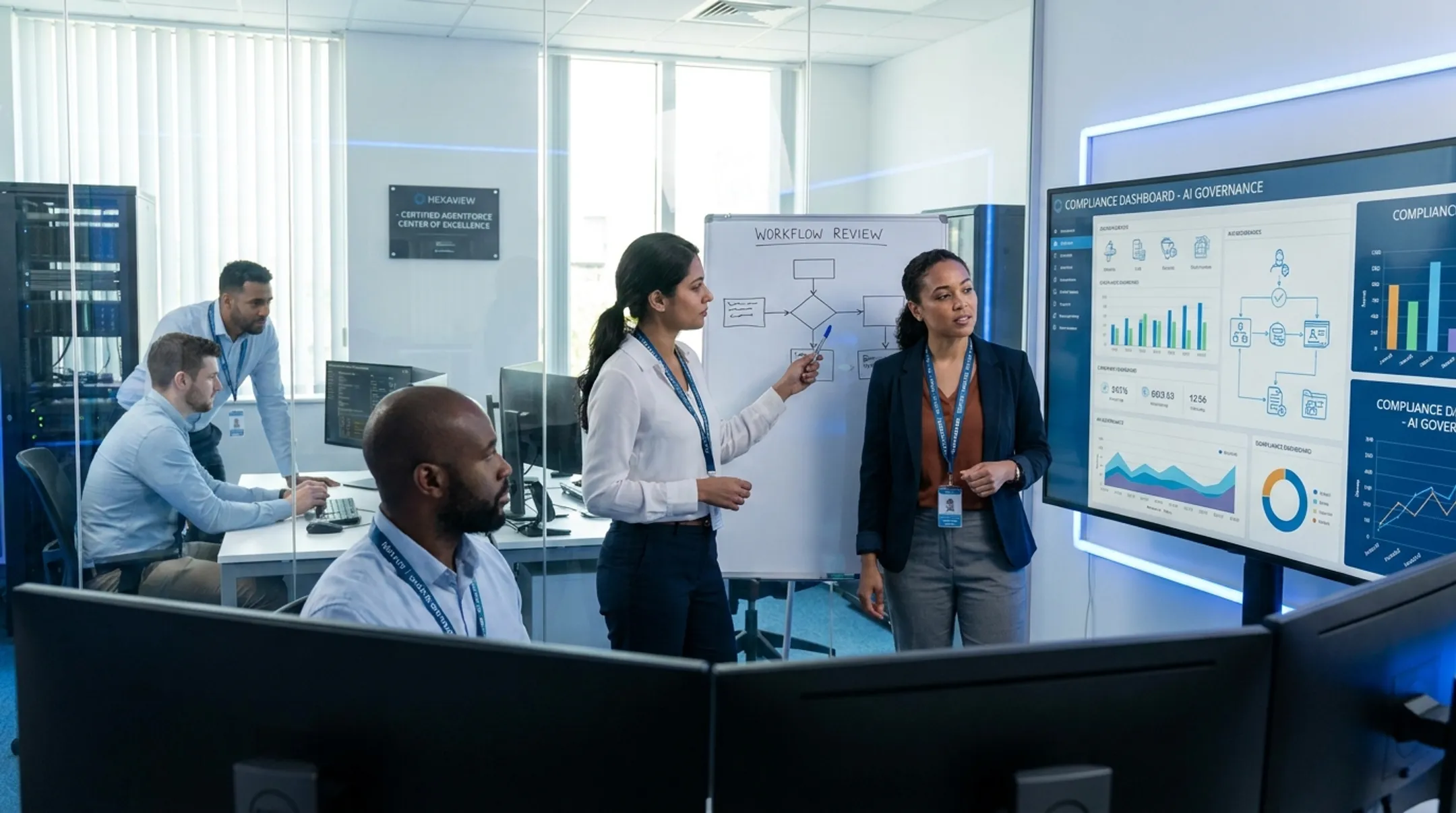 Hexaview certified team implementing Agentforce governance and compliance framework