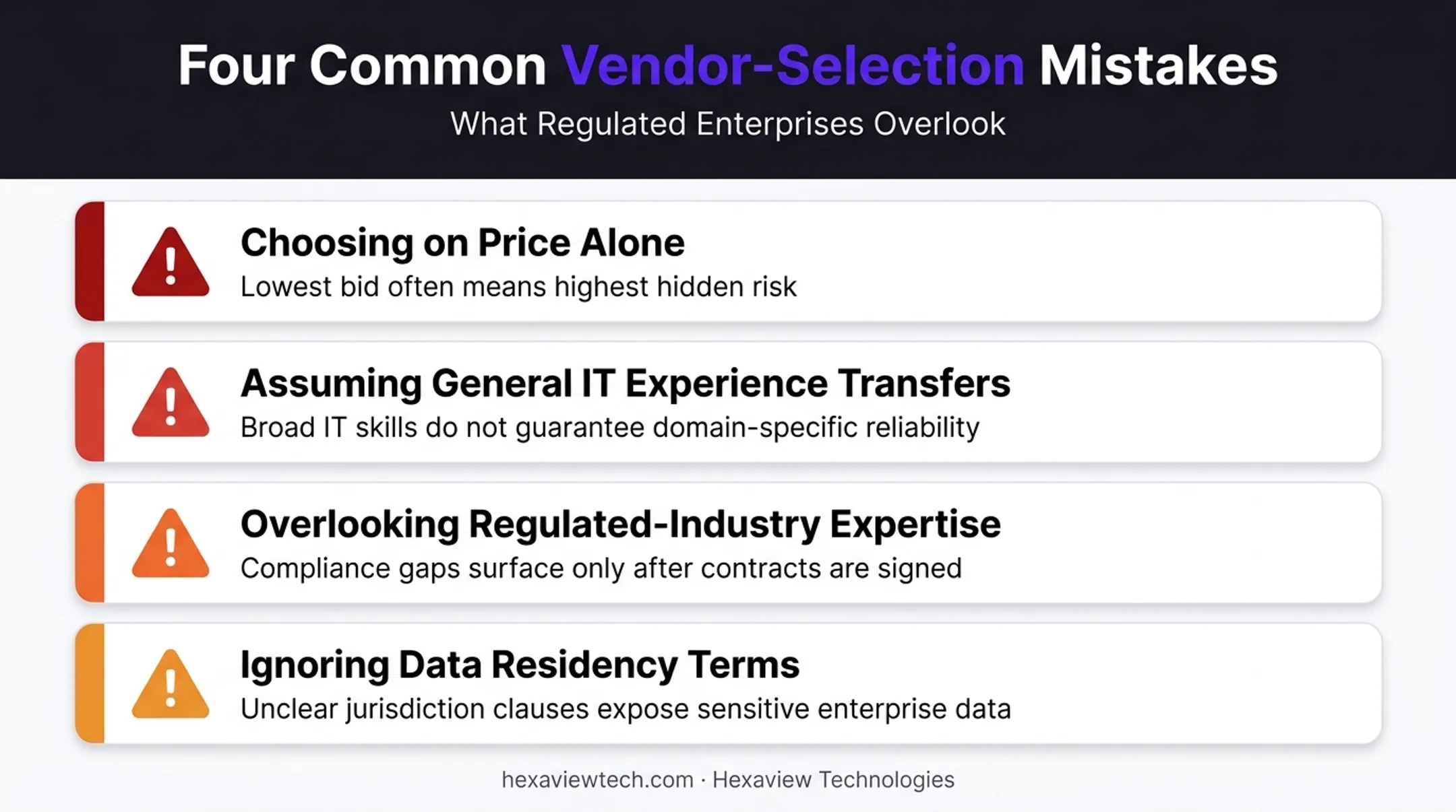 Common data engineering outsourcing vendor selection mistakes checklist