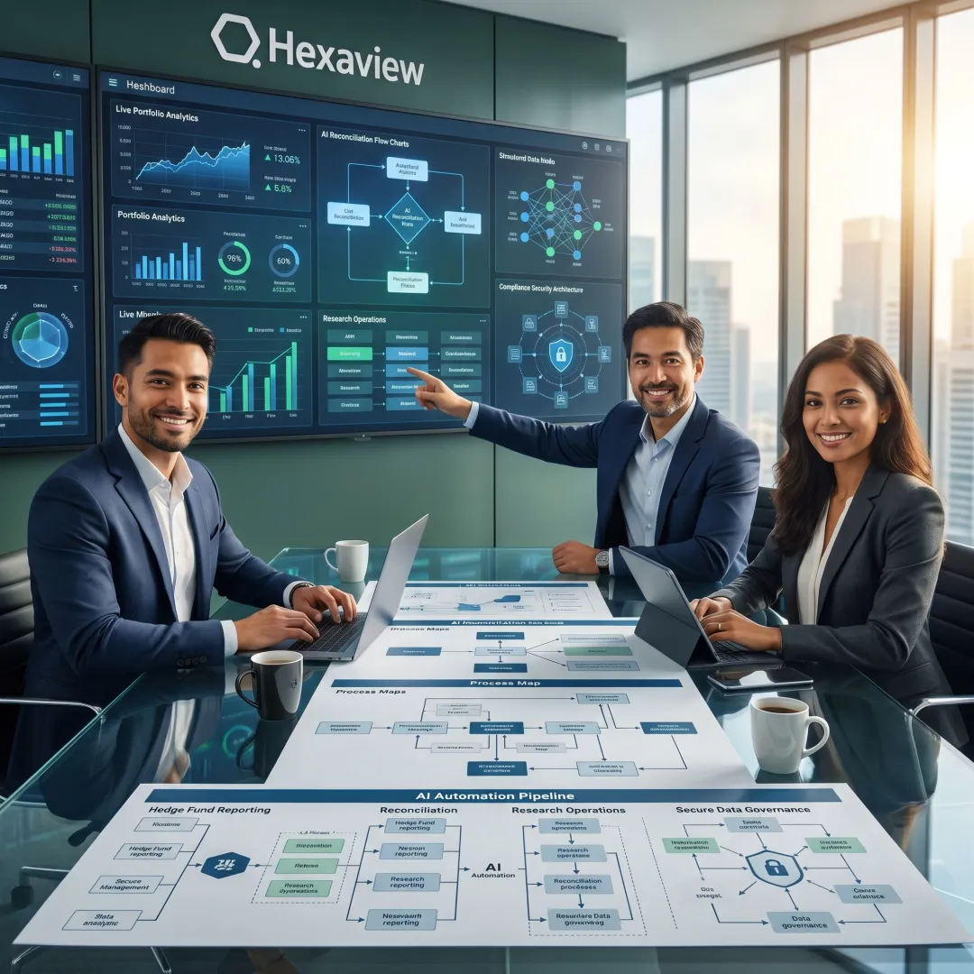 Team planning AI automation for asset management workflows