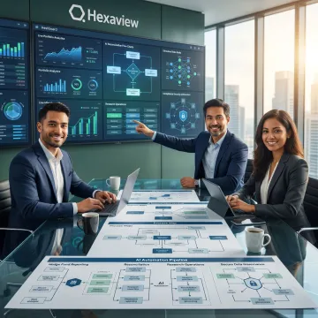 Team planning AI automation for asset management workflows