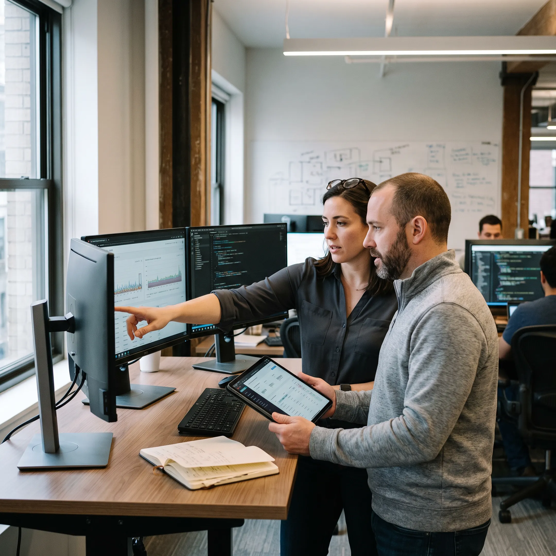 Developers testing a software prototype