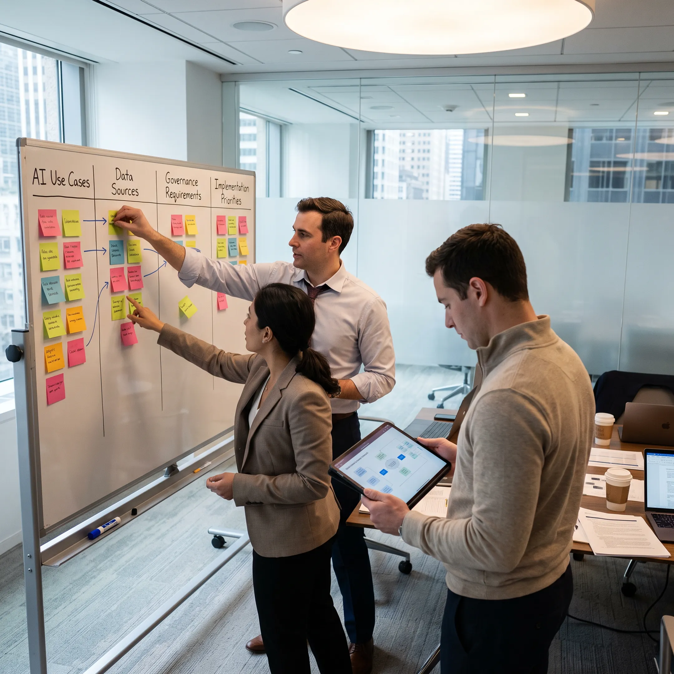 Team mapping enterprise AI opportunities and readiness priorities