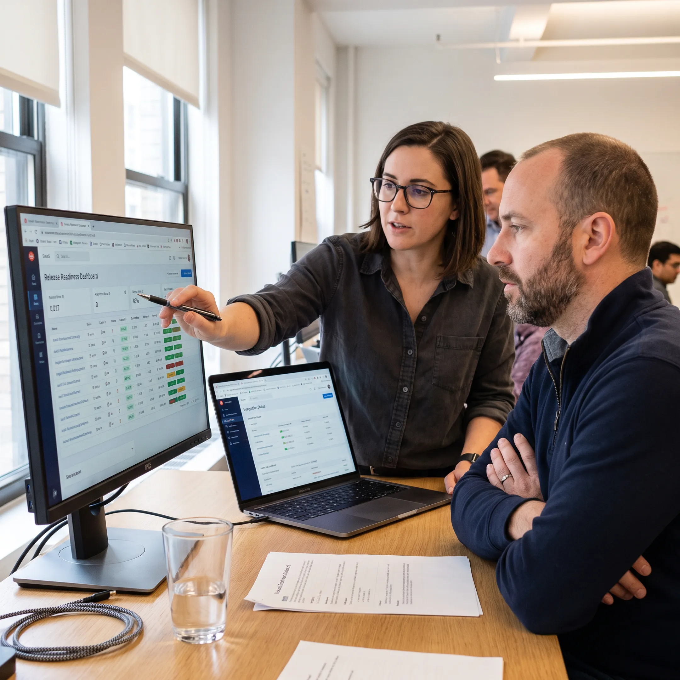 Team analyzing Salesforce automation quality dashboard