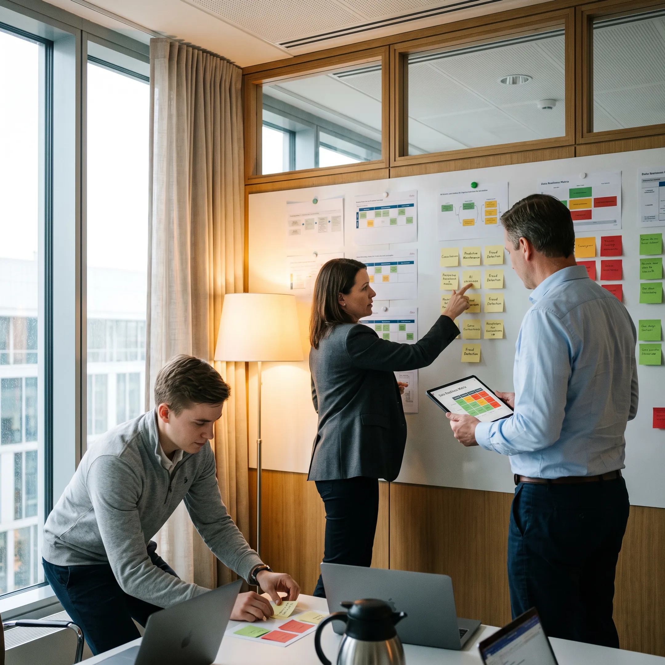 AI consulting team planning a governed transformation roadmap