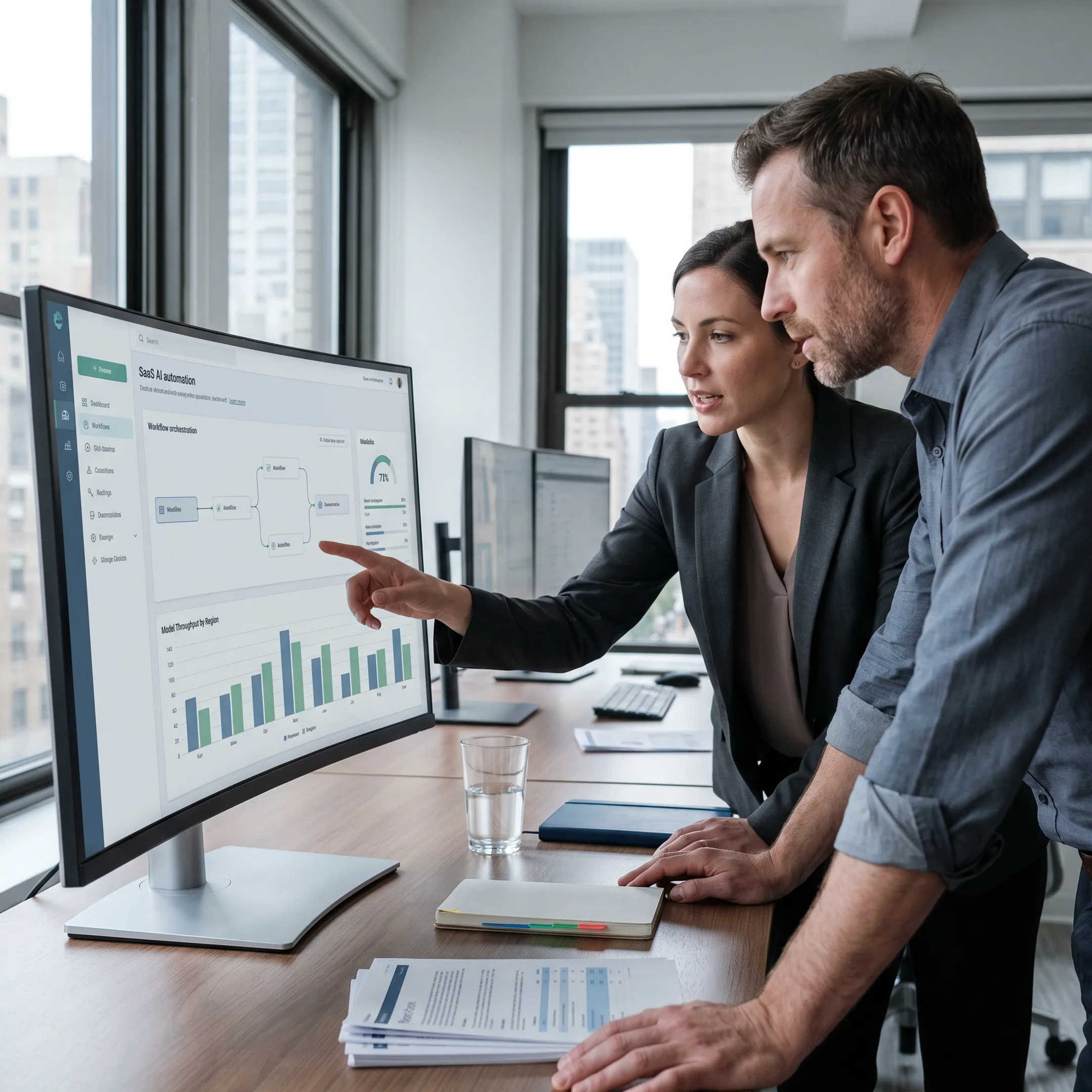 AI automation dashboard supporting enterprise operations
