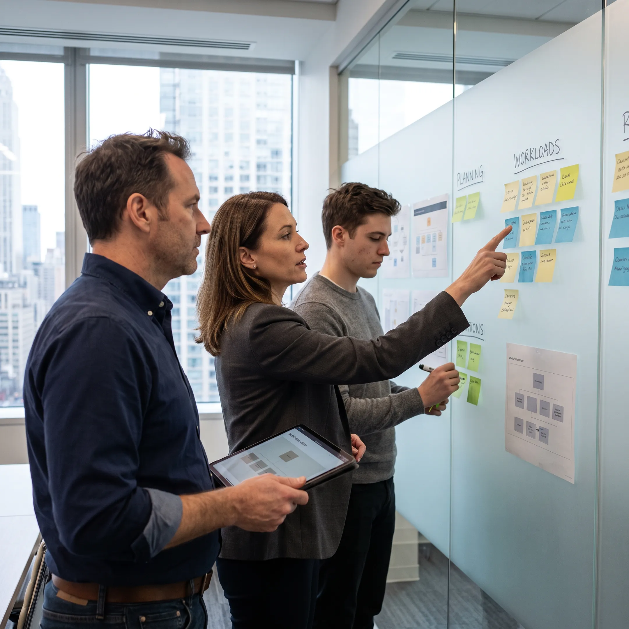 Team designing a secure Azure migration roadmap