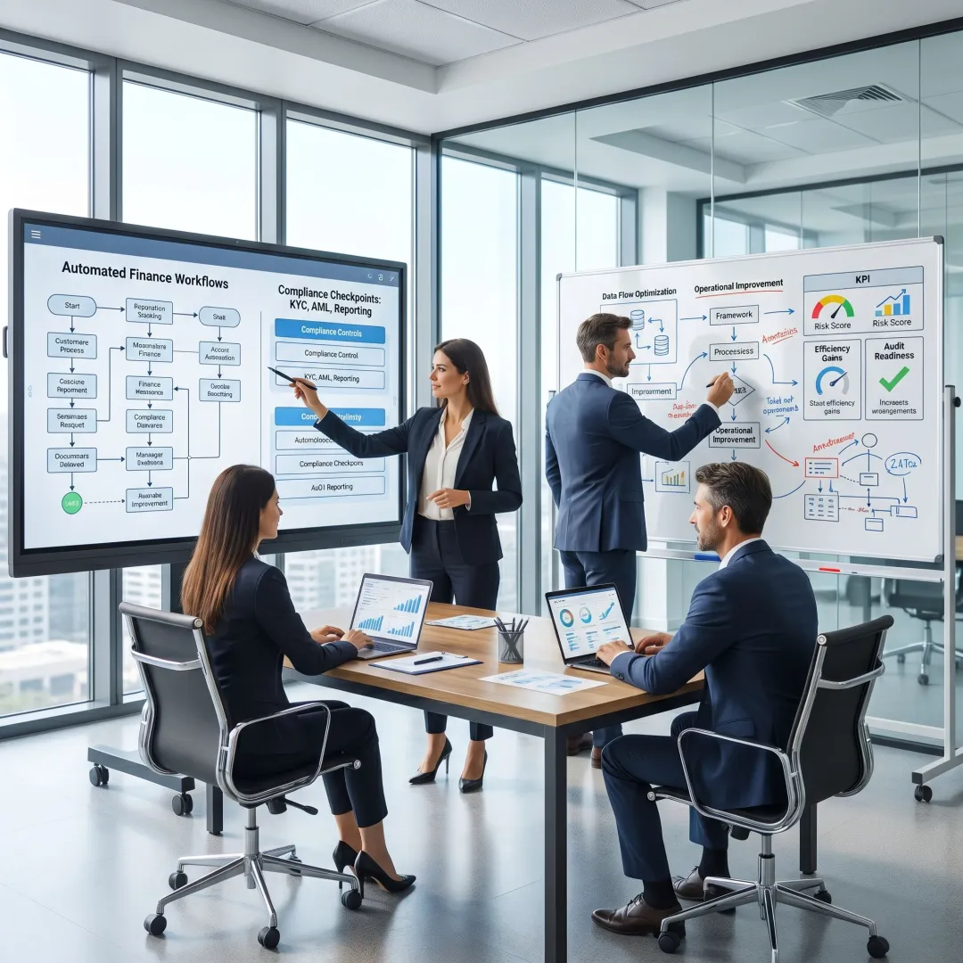 Consultants planning AI automation for finance operations