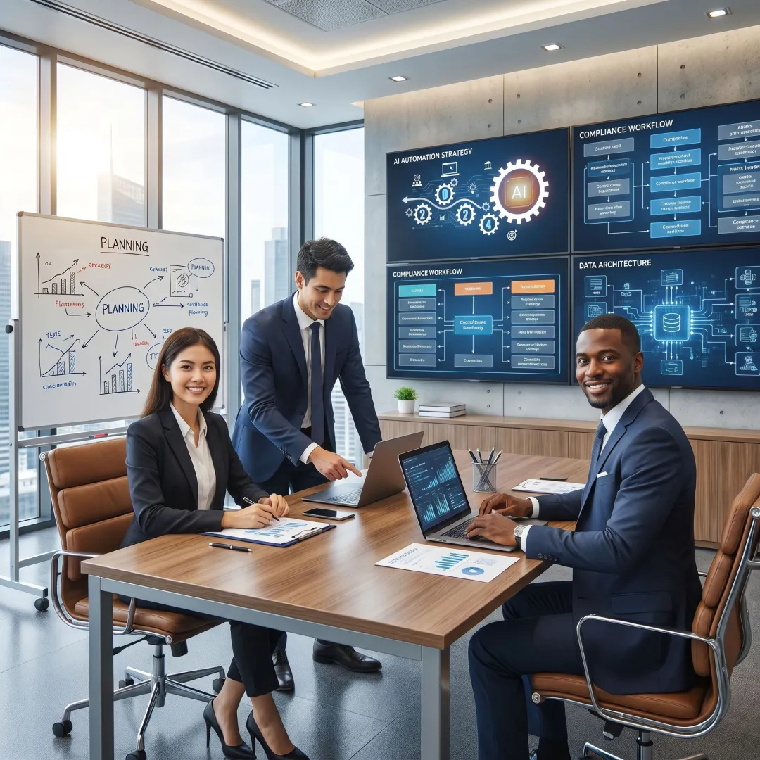 Consultants planning AI transformation for financial services