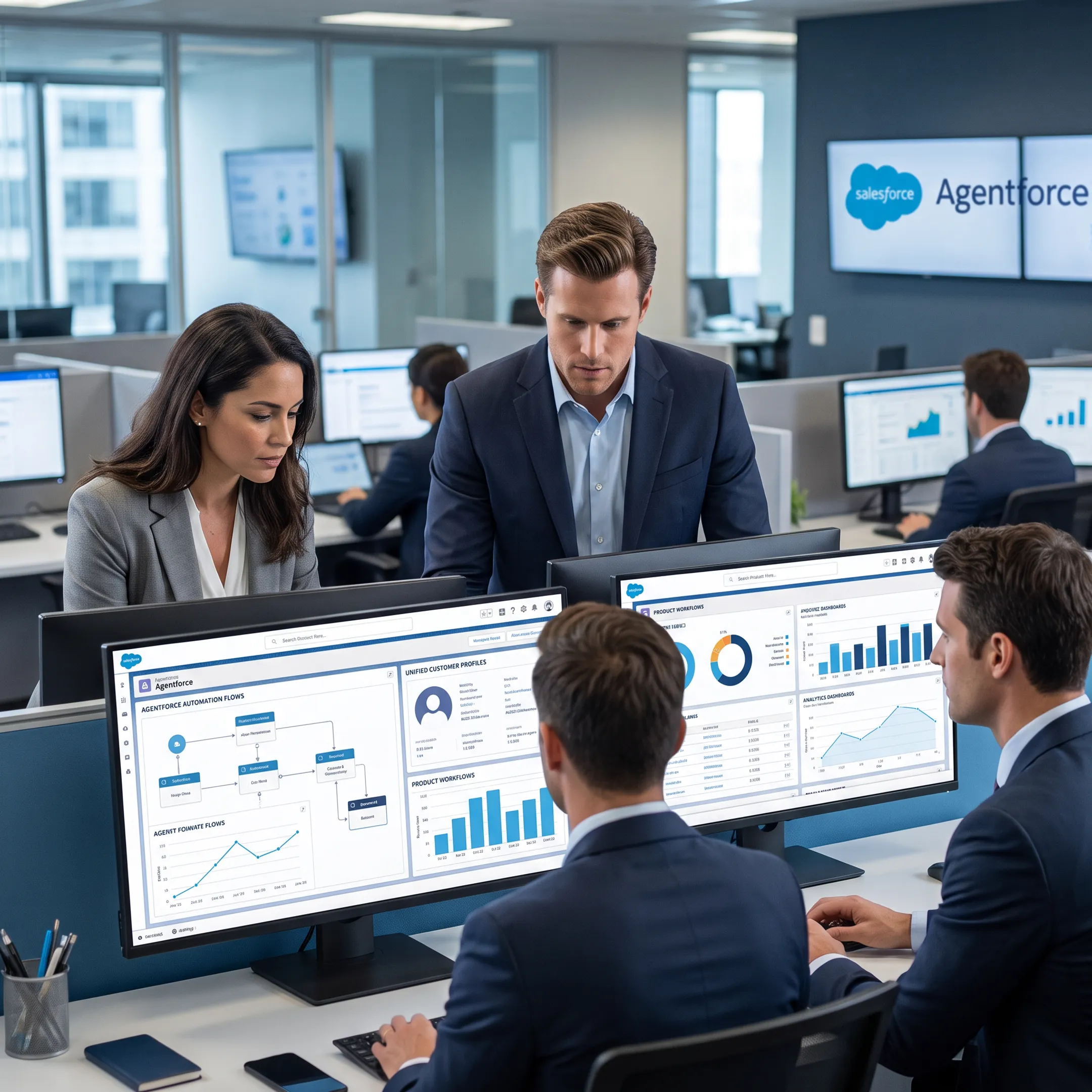Salesforce commerce dashboard with Agentforce automation