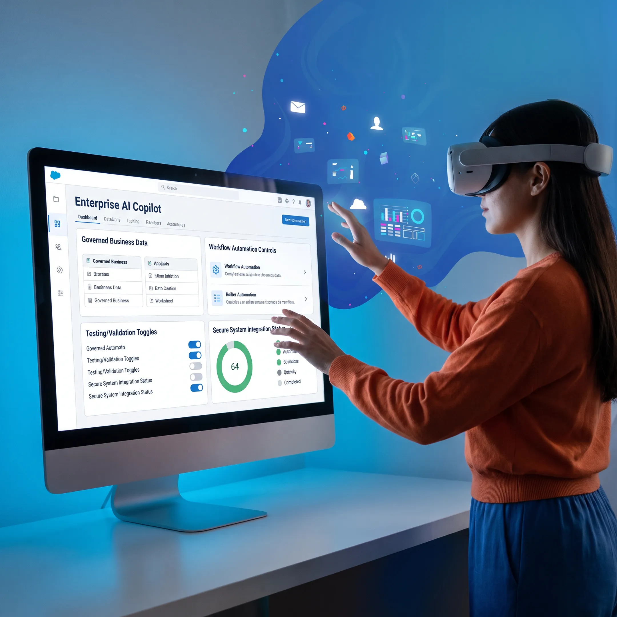 AI copilot interface integrated with enterprise business systems