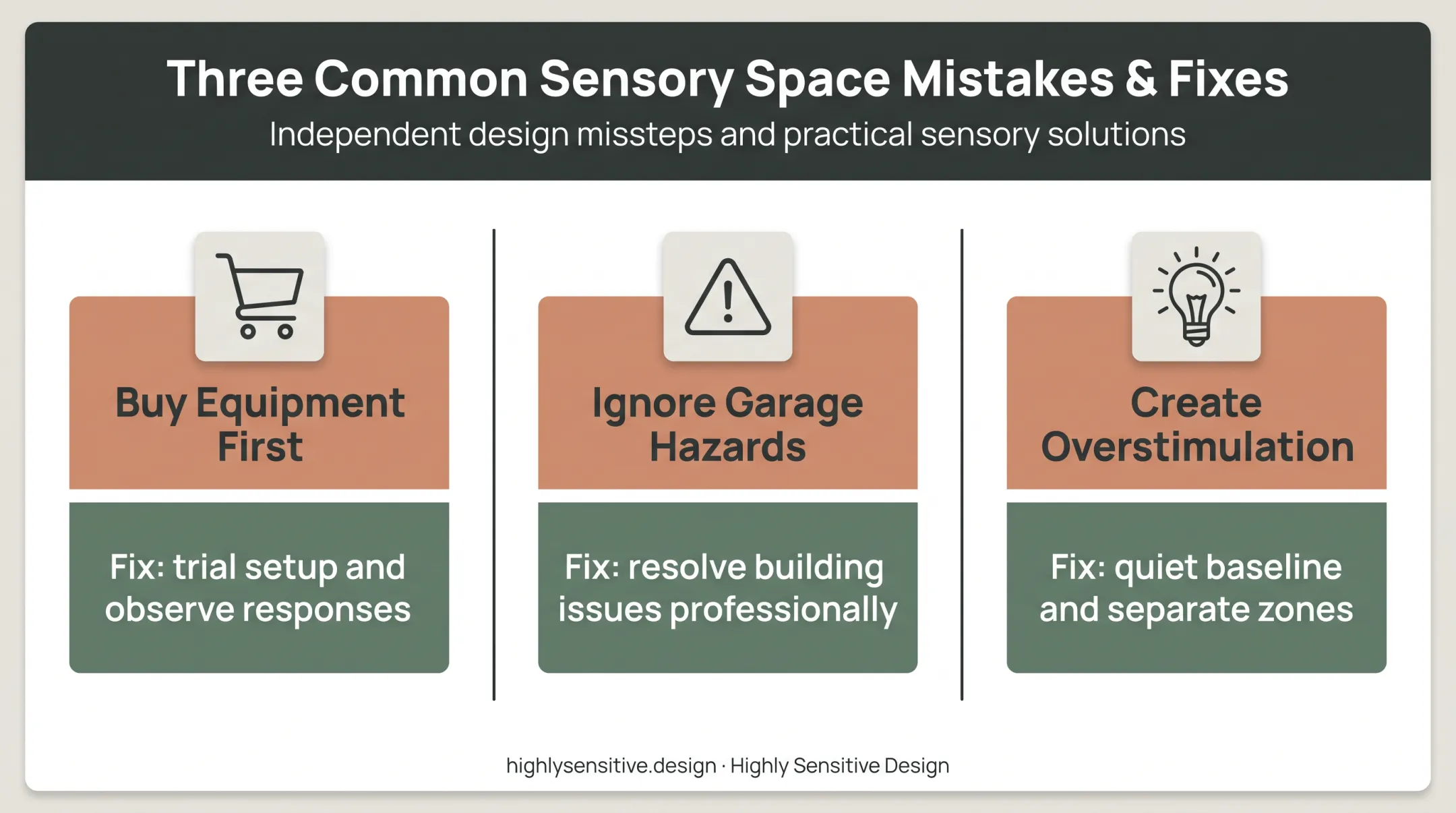 Three common sensory room mistakes with practical corrective actions