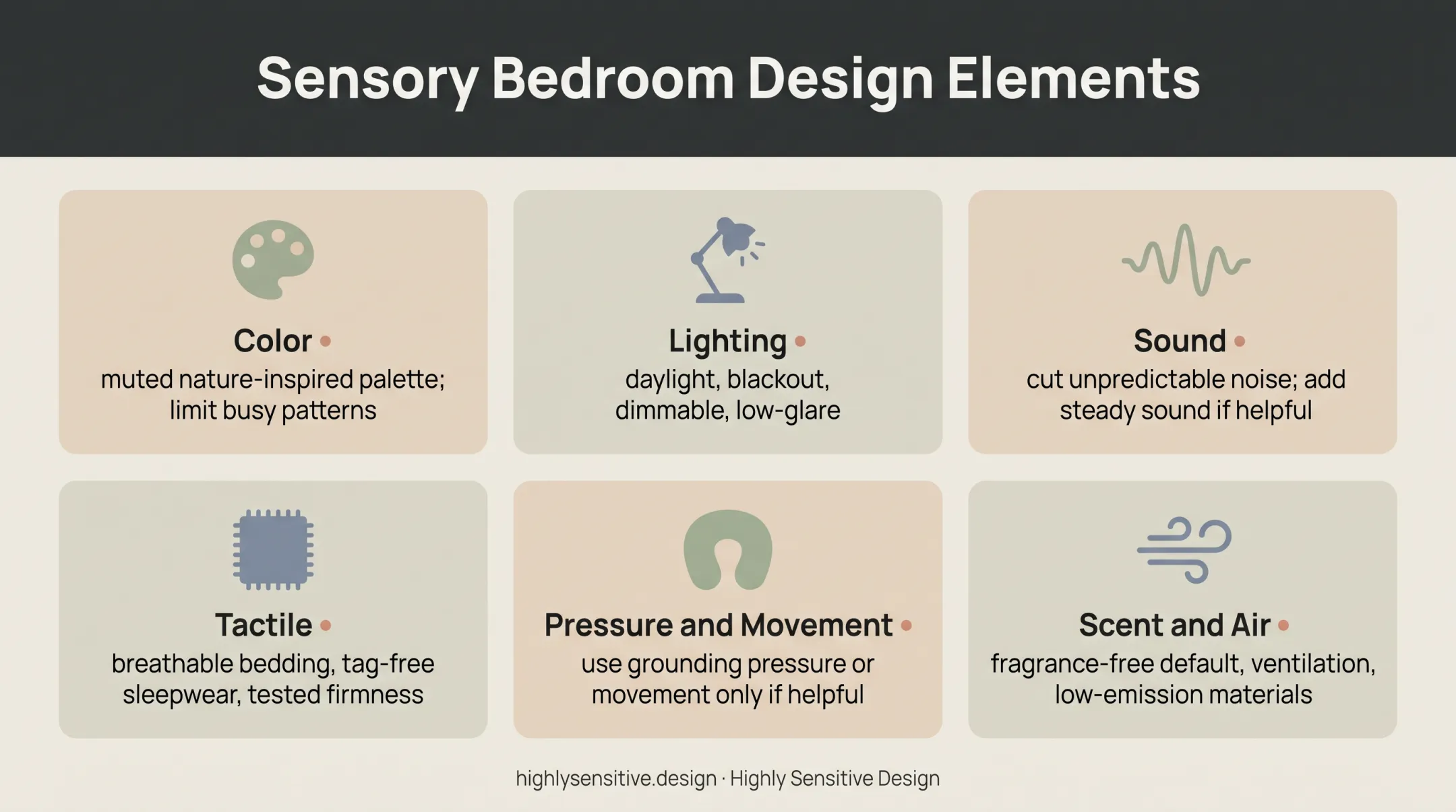 Six sensory bedroom design elements for ADHD comfort and regulation