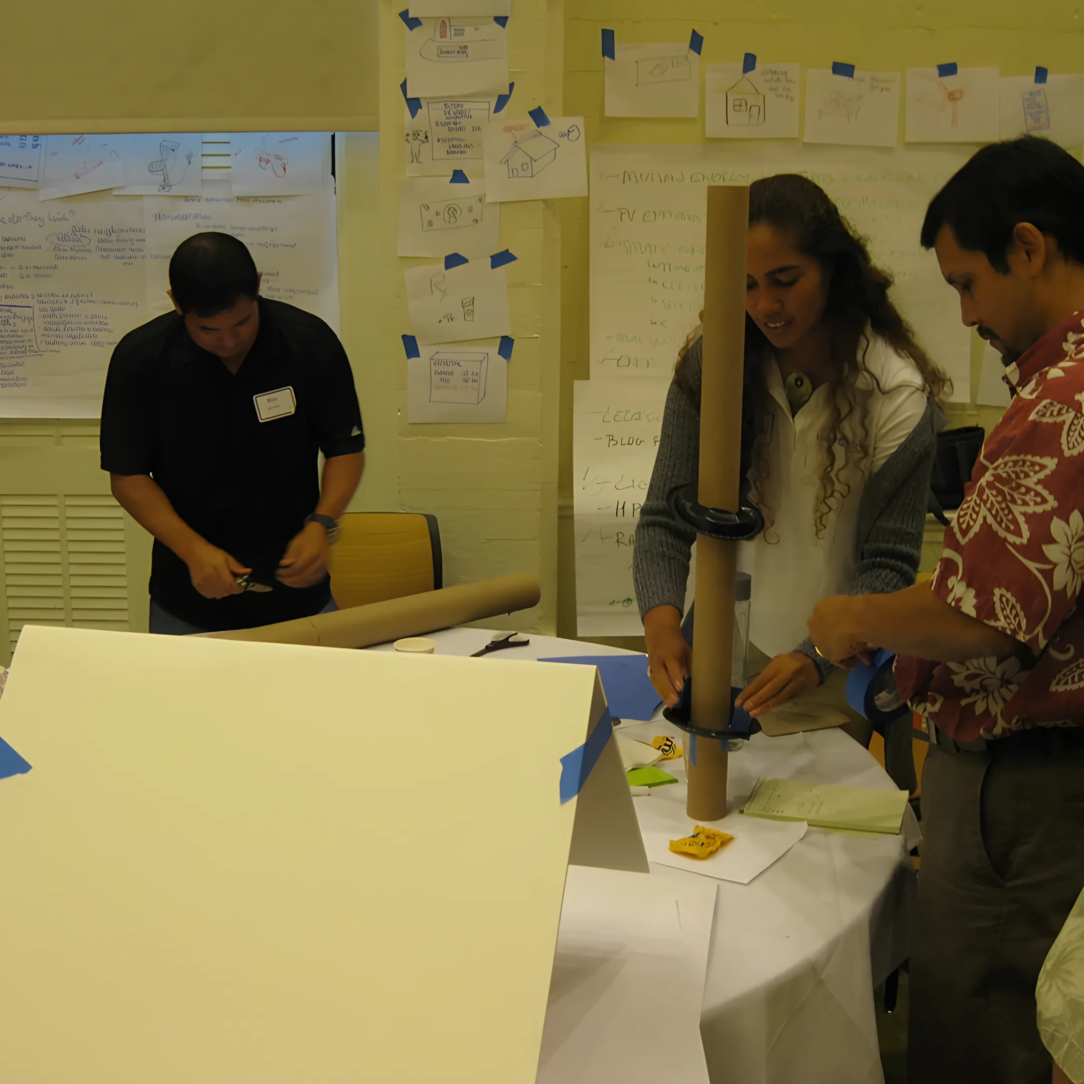 Design consultant presenting sensory-aware recommendations to an architect