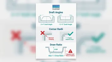 Medical thermoforming design best practices draft angles corner radii and draw ratios