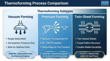 Three thermoforming subtypes vacuum pressure and twin-sheet forming process comparison