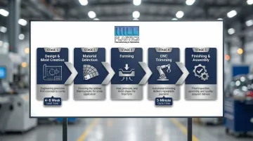 5-step automotive thermoforming production workflow from design to finishing