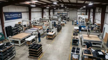 Hill Plastics thermoforming facility with rotary machine and production equipment