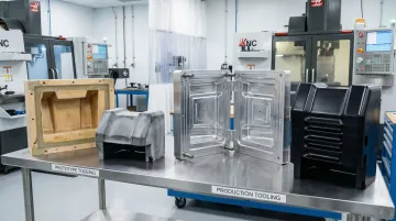 Hill Plastics thermoformed medical device enclosure prototype and production mold transition