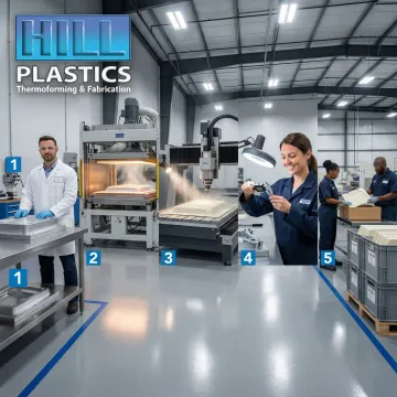 Aerospace plastic component manufacturing process from prototyping to production at Hill Plastics