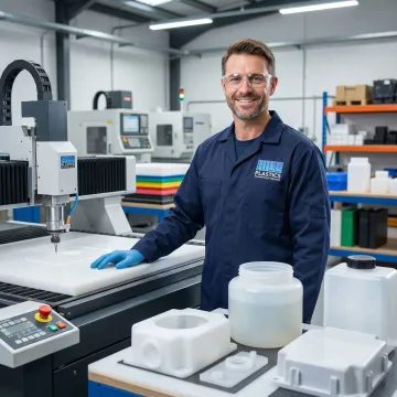 Custom plastic tank fabrication in a manufacturing facility