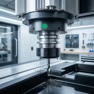 Advanced CNC machining equipment fabricating precision custom plastic tooling components in modern manufacturing facility