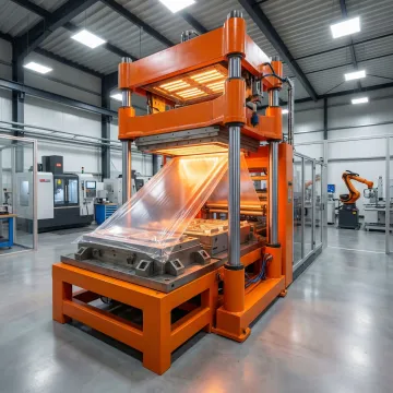 Advanced thermoforming manufacturing facility with industrial plastic forming equipment