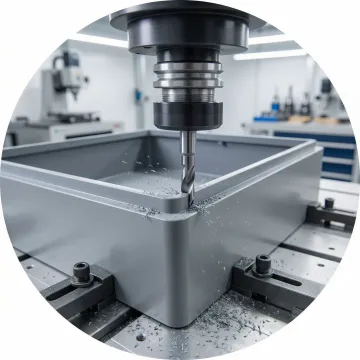 CNC trimming center precision cutting custom NEMA enclosure components