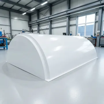 Custom thermoformed microwave antenna radome enclosure manufactured by Hill Plastics