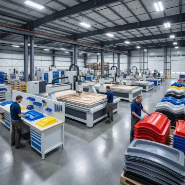 Custom plastic fabrication shop with CNC machinery and thermoformed parts