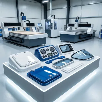 Marine plastic enclosures and custom thermoformed components in a production facility